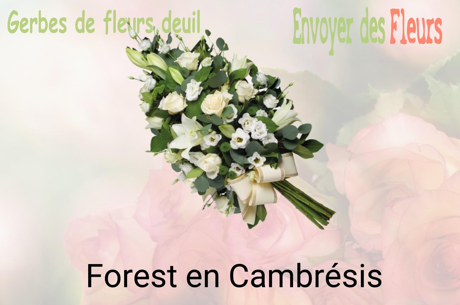 Gerbe de fleurs de deuil livrée à Forest-en-Cambrésis